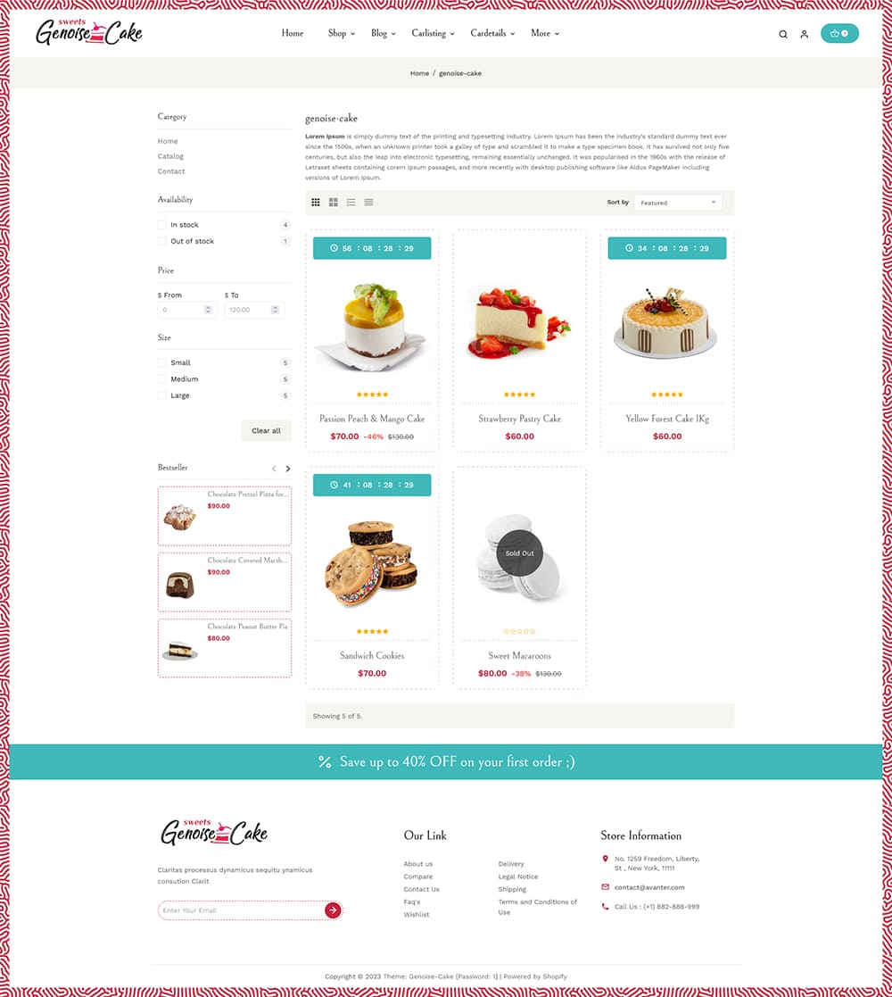 Genoise - Cake & Bakery Shop - Shopify Responsive Theme