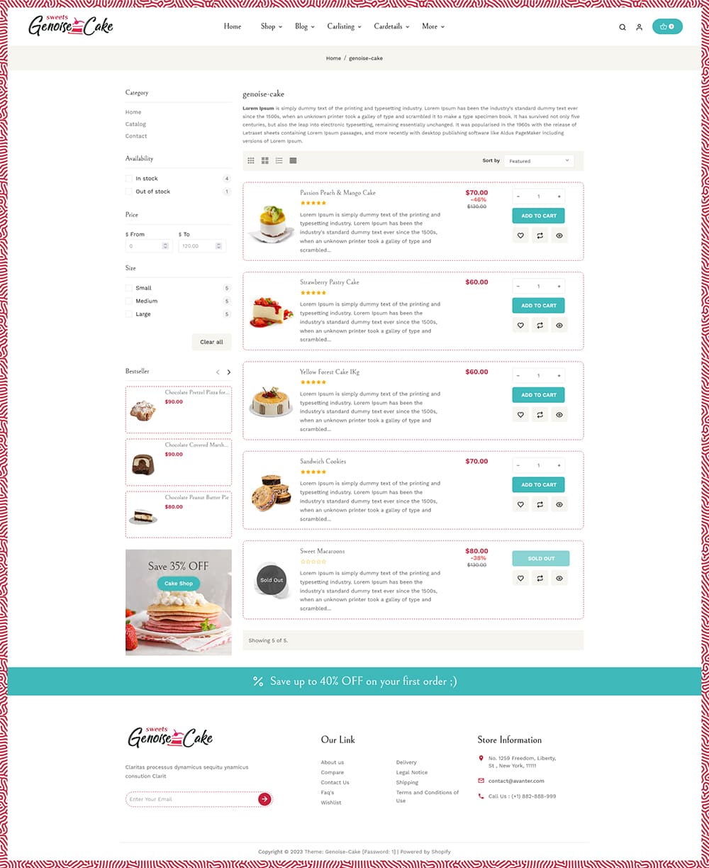 Genoise - Cake & Bakery Shop - Shopify Responsive Theme