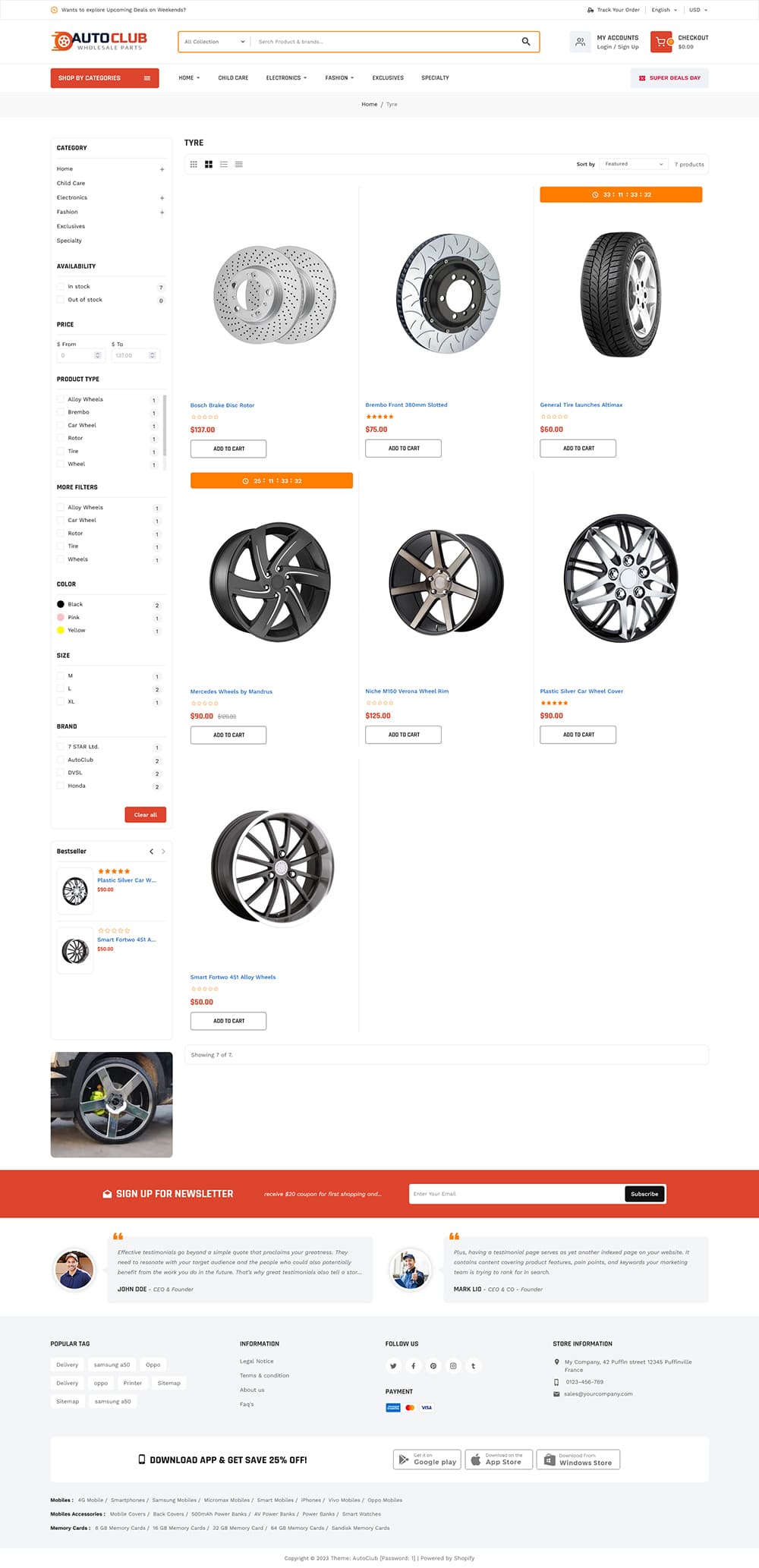 AutoClub - Automotive, Spareparts, Garage Equipment Stores - Shopify Multipurpose Responsive Theme