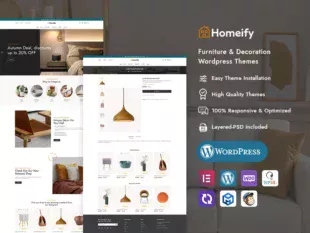 Homeify - Tema de WooCommerce para decoración del hogar, muebles, arte y manualidades