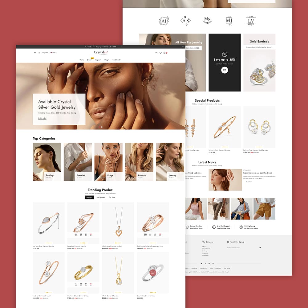 CrystalArt - Modern Jewelry Store - Shopify Responsive Theme