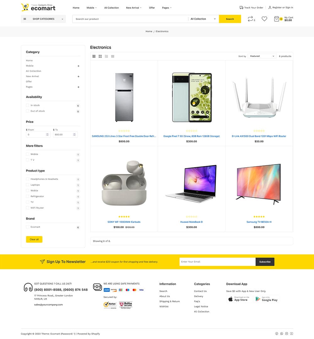 Ecomart - Electronic & Marketplace Store Theme for Shopify