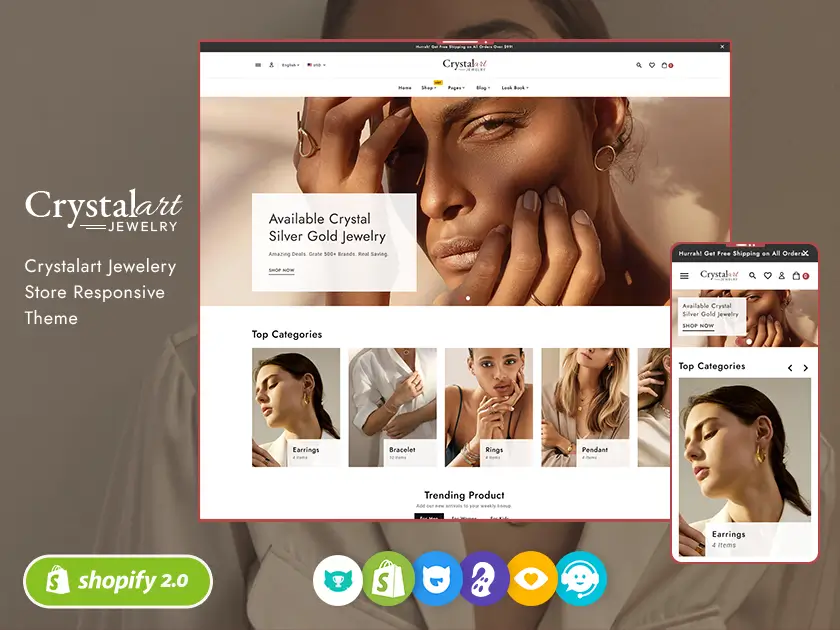 CrystalArt - Modern Jewelry Store - Shopify Responsive Theme