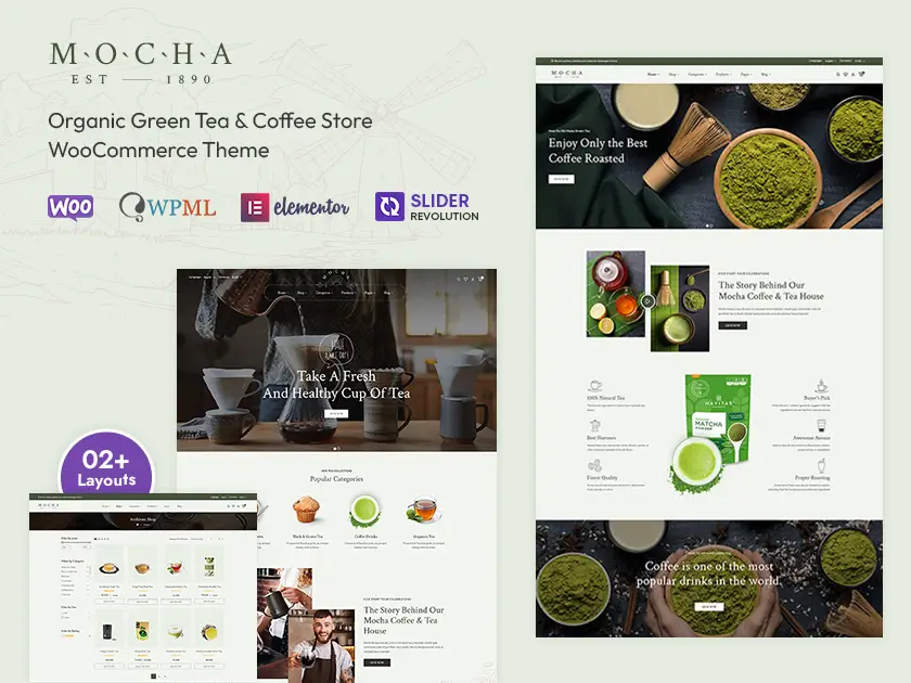 Mocha - Organic Green Tea & Coffee Store WooCommerce Theme