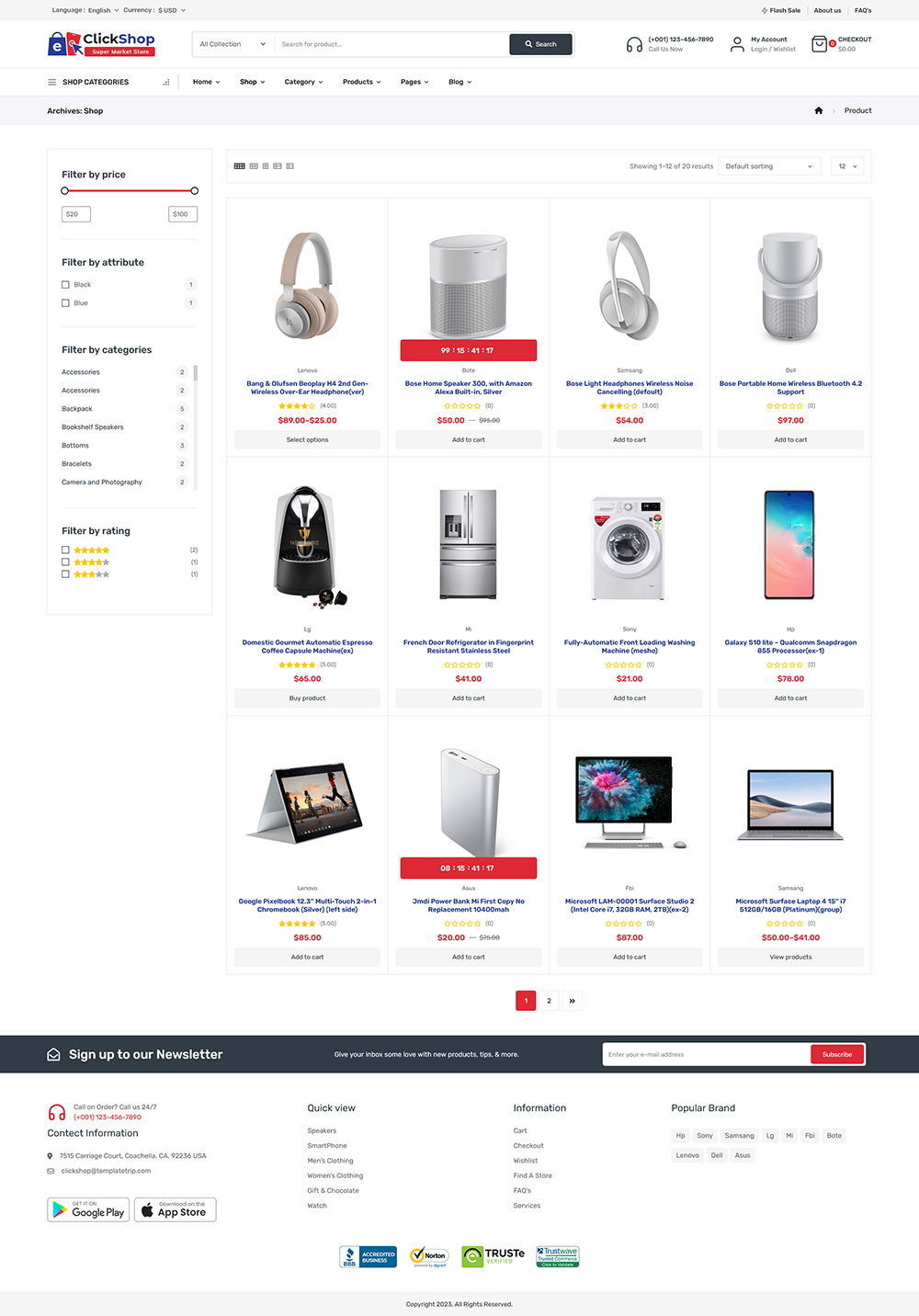 ClickShop - WooCommerce Theme For Electronic & Gadgets Marketplace Store