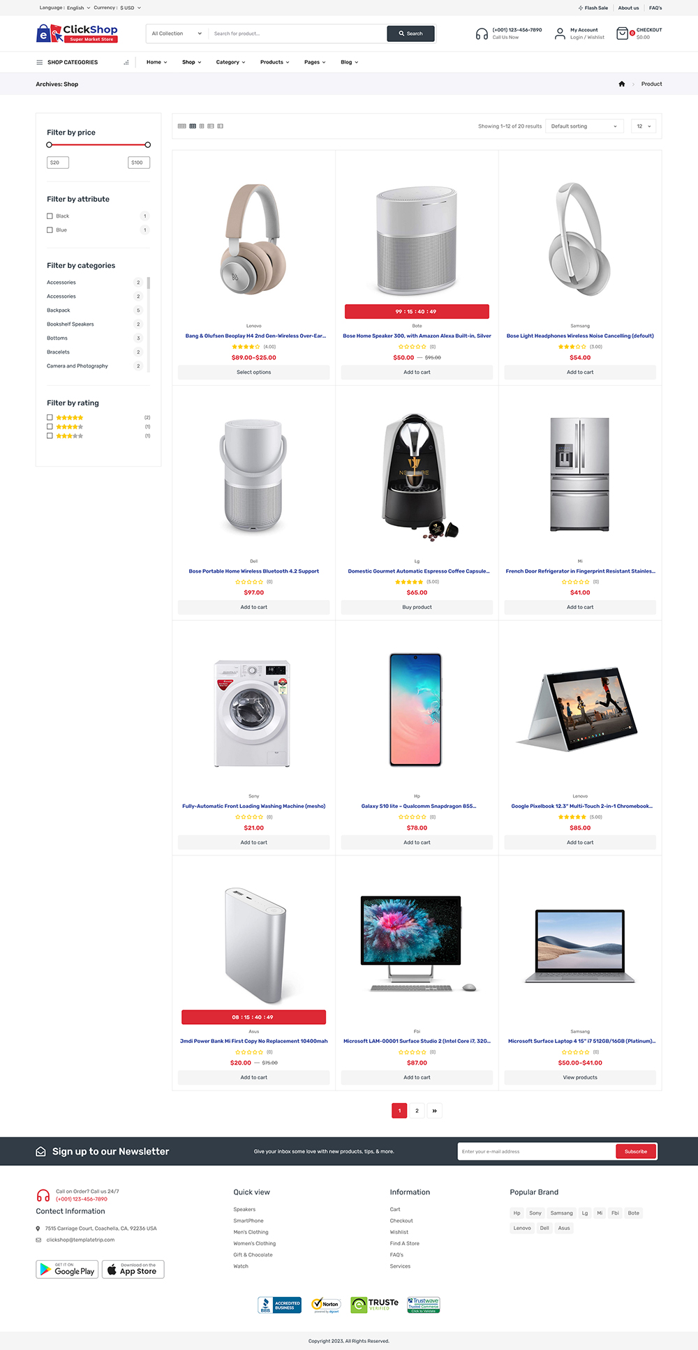 ClickShop - WooCommerce Theme For Electronic & Gadgets Marketplace Store