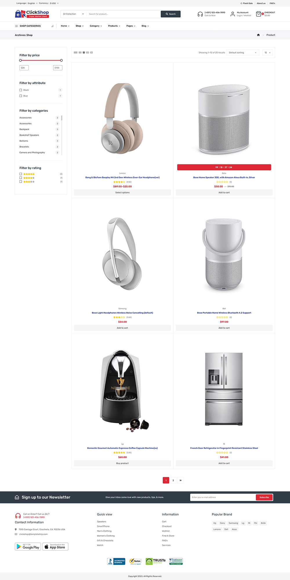 ClickShop - WooCommerce Theme For Electronic & Gadgets Marketplace Store
