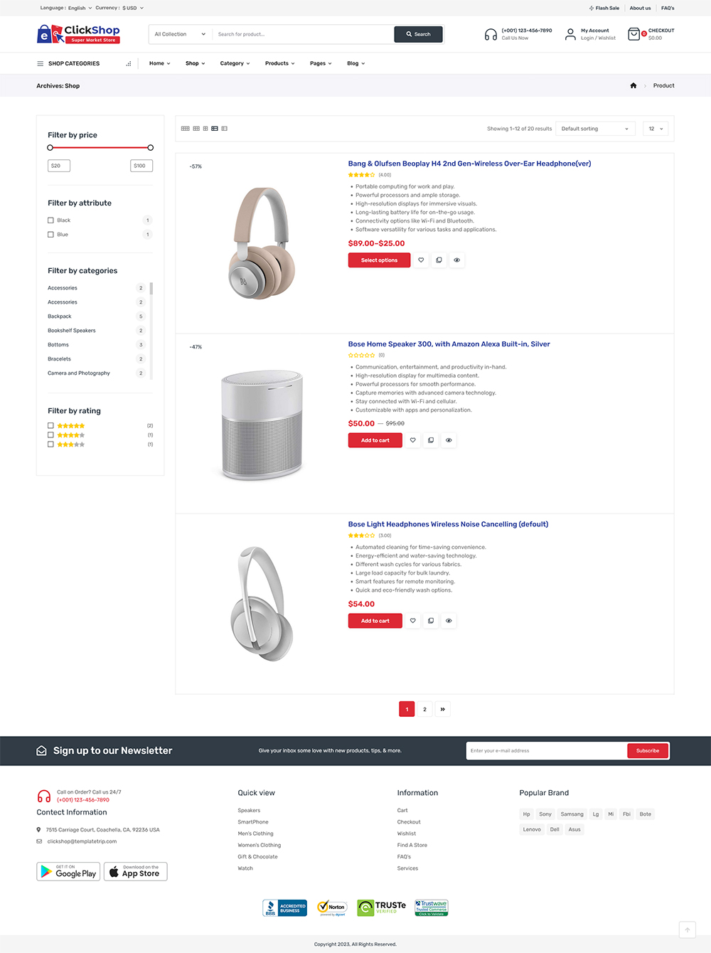 ClickShop - WooCommerce Theme For Electronic & Gadgets Marketplace Store