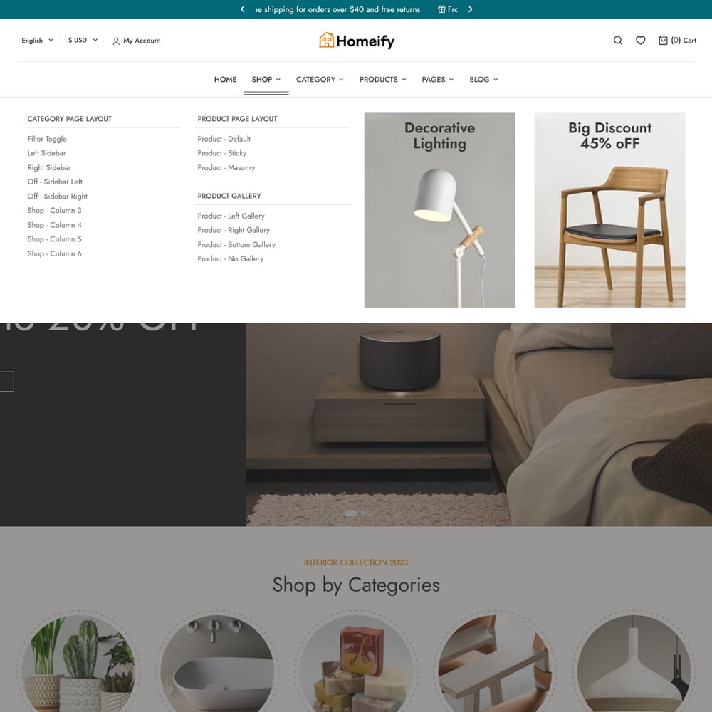 Homeify - WooCommerce Theme for Home Decoration, Furniture, Art & Crafts