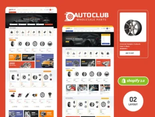 AutoClub - Negozi di automobili, pezzi di ricambio, attrezzature per officine - Tema reattivo multiuso di Shopify