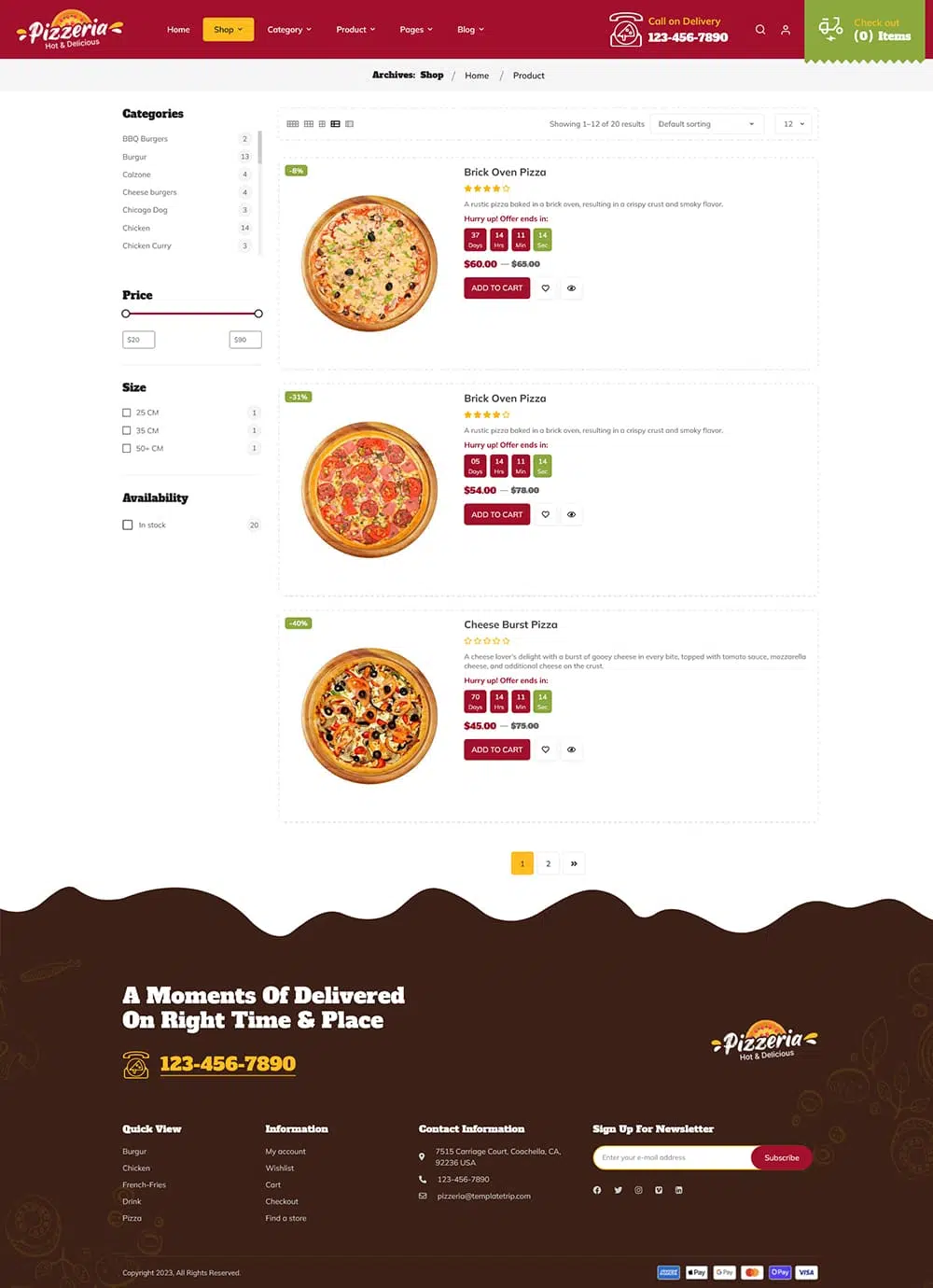 Pizzeria - WooCommerce Theme For Pizza, Fast Food, Restaurant & Cafes