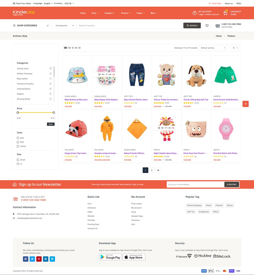 KinderJoy - Kids Fashion & Toys Store - WooCommerce Theme