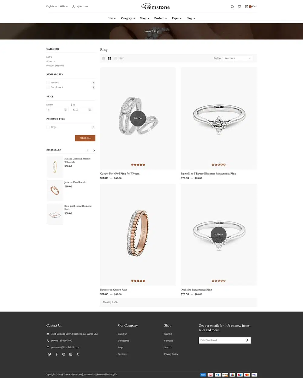 Gemstone - Modern Shopify Theme for Jewelry & Imitation Store
