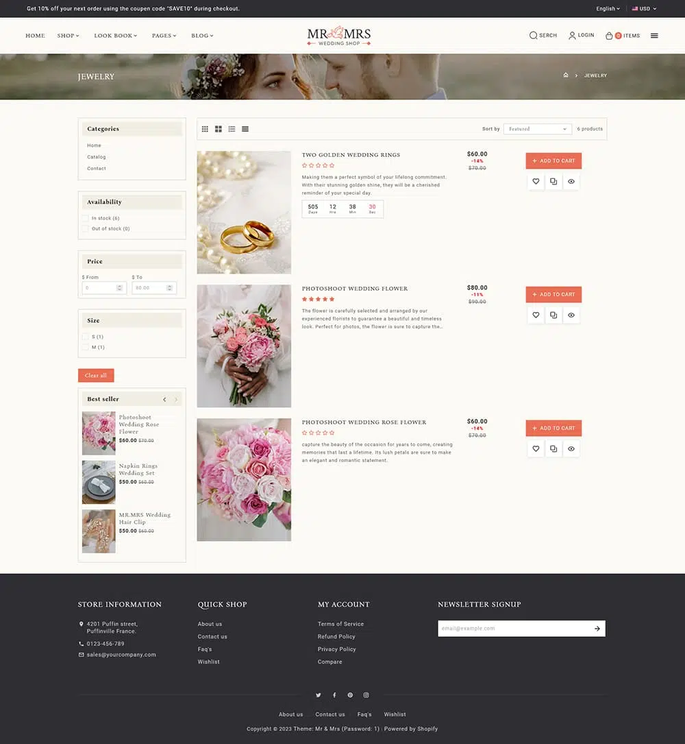Mr&Mrs - Wedding Studio & Apparel - Shopify Responsive Theme