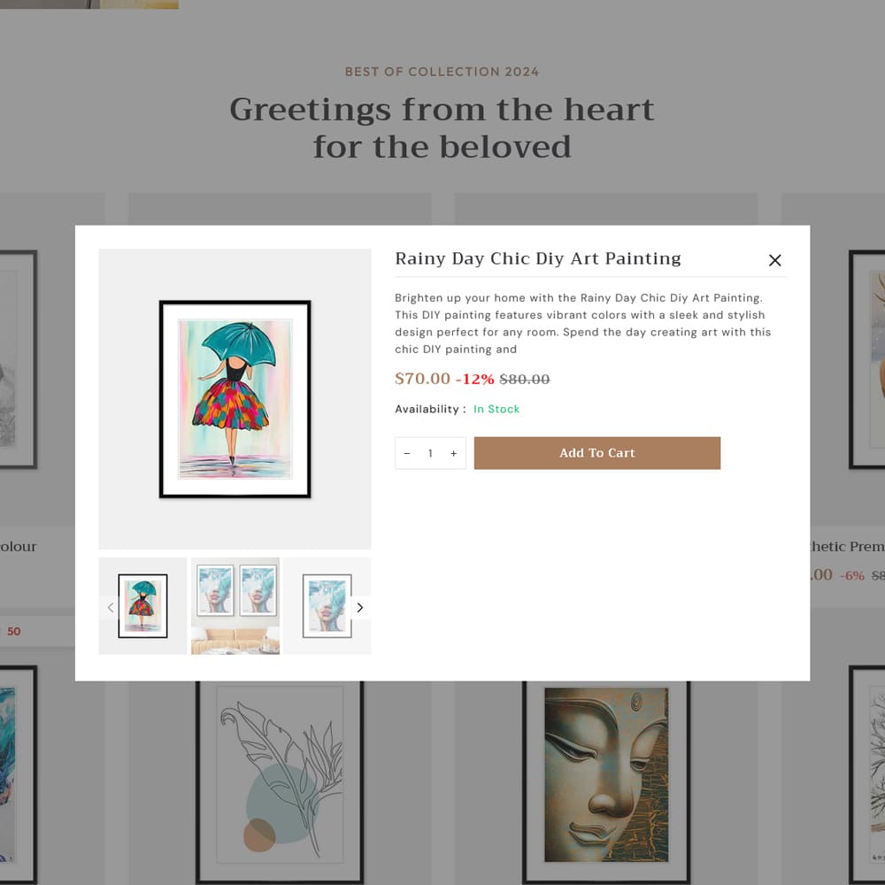 CanvasArt – gestaltetes Shopify-Theme für Malerei, Kunst und Kunsthandwerk