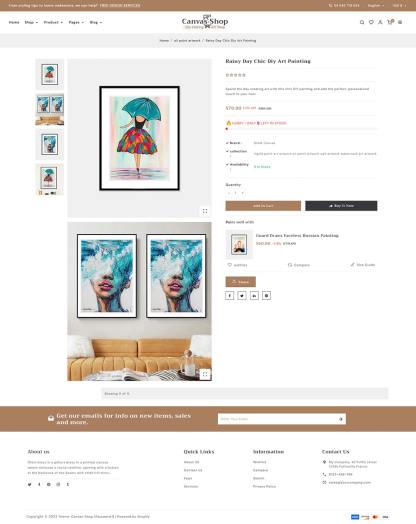 CanvasArt – gestaltetes Shopify-Theme für Malerei, Kunst und Kunsthandwerk
