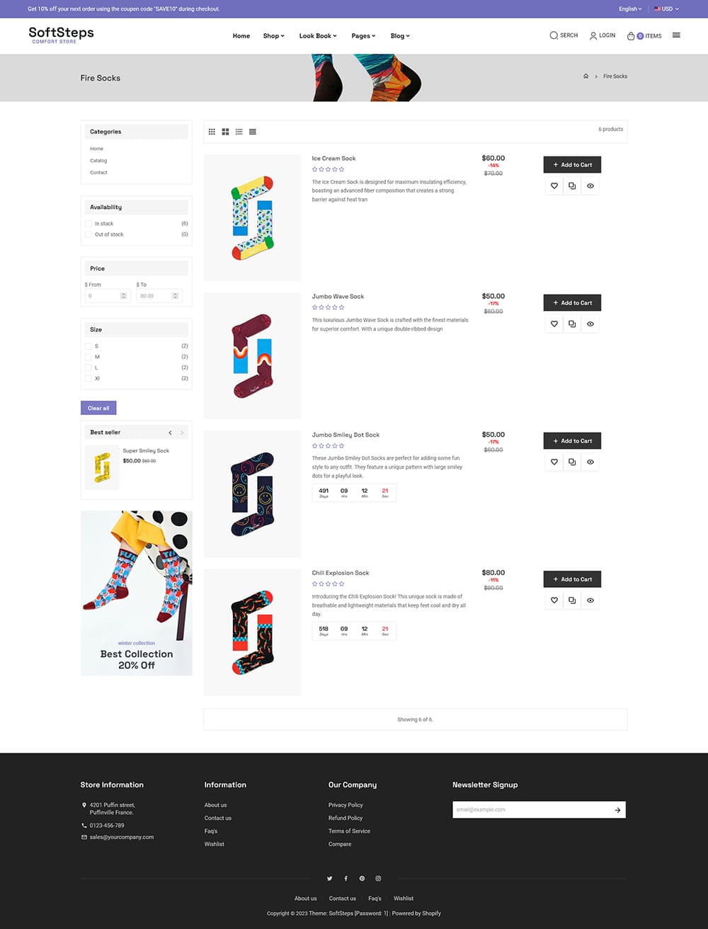 SoftSteps - Minimal Shopify theme for Printed Socks & POD Fashion Accessories