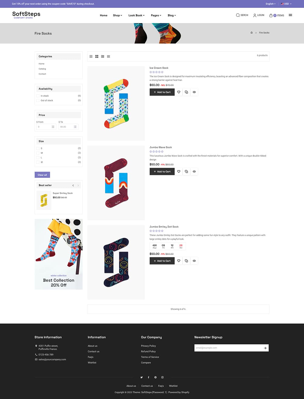 SoftSteps - Minimal Shopify theme for Printed Socks & POD Fashion Accessories