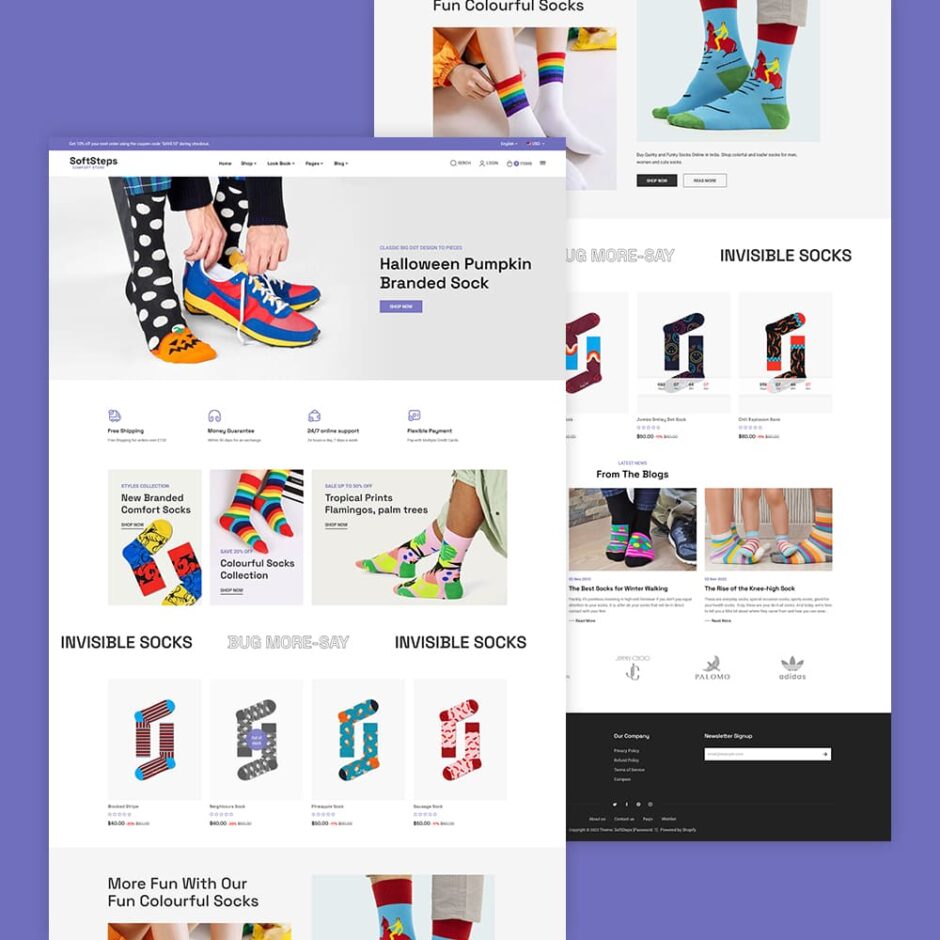 SoftSteps - Minimal Shopify theme for Printed Socks & POD Fashion Accessories