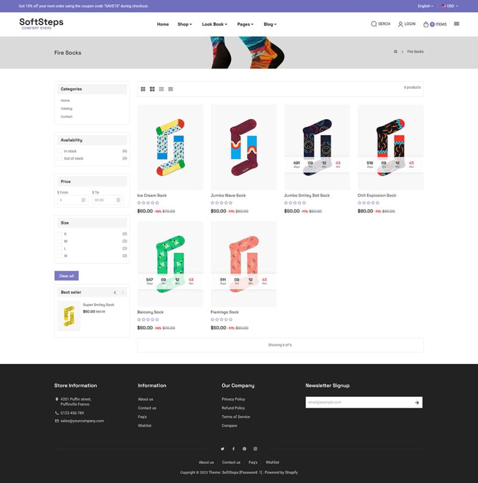 SoftSteps - Minimal Shopify theme for Printed Socks & POD Fashion Accessories
