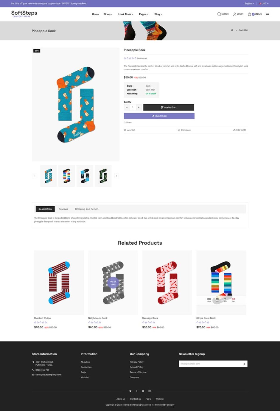 SoftSteps - Minimal Shopify theme for Printed Socks & POD Fashion Accessories