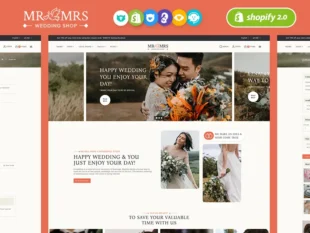 Mr&Mrs – Hochzeitsstudio und Bekleidung – Shopify Responsive Theme