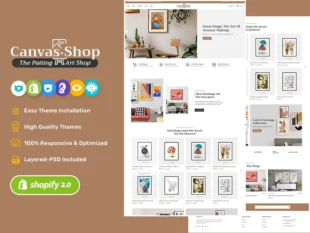 CanvasArt – gestaltetes Shopify-Theme für Malerei, Kunst und Kunsthandwerk