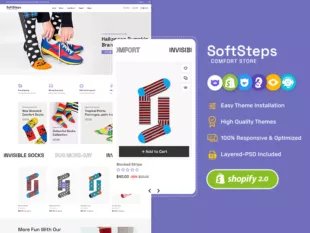 SoftSteps - Minimal Shopify theme for Printed Socks & POD Fashion Accessories