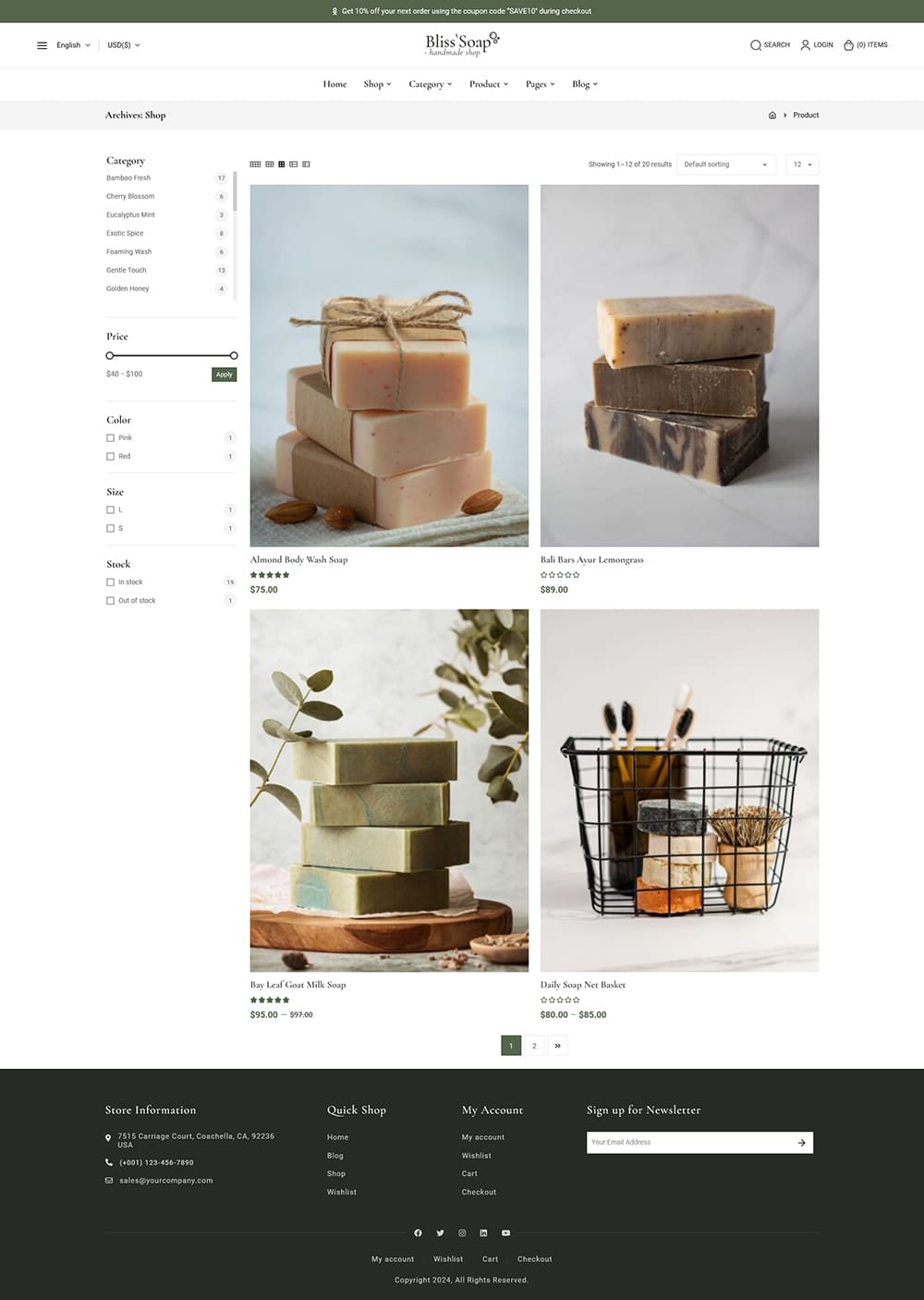 BlissSoap - Handmade Soap - Crafted WooCommerce Theme
