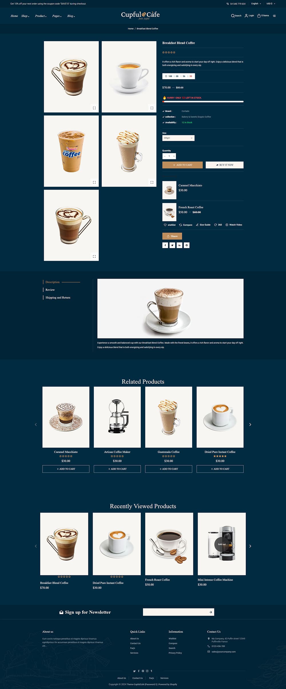 CupfulCafe - Coffee Cafe & Food Shop - Premium Shopify Theme