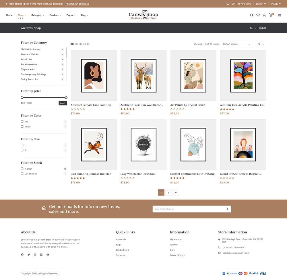 CanvasArt - Painting, Art & Crafts - WooCommerce Theme
