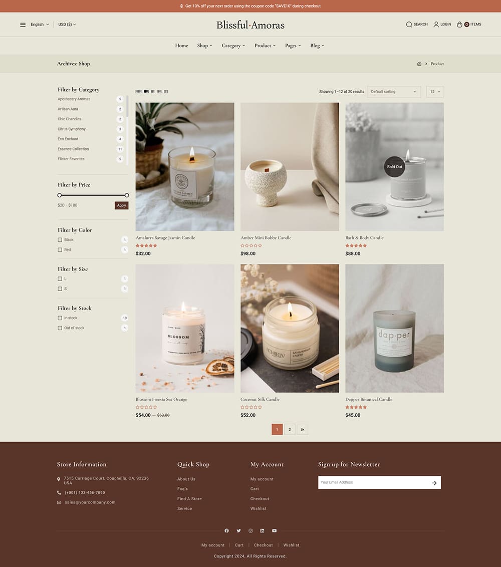 BlissfulAmoras - WooCommerce Theme For Natural & Handmade Soy Candles
