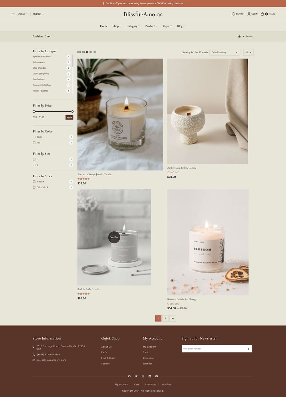 BlissfulAmoras - WooCommerce Theme For Natural & Handmade Soy Candles