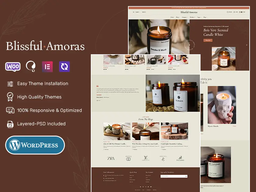 BlissfulAmoras - WooCommerce Theme For Natural & Handmade Soy Candles