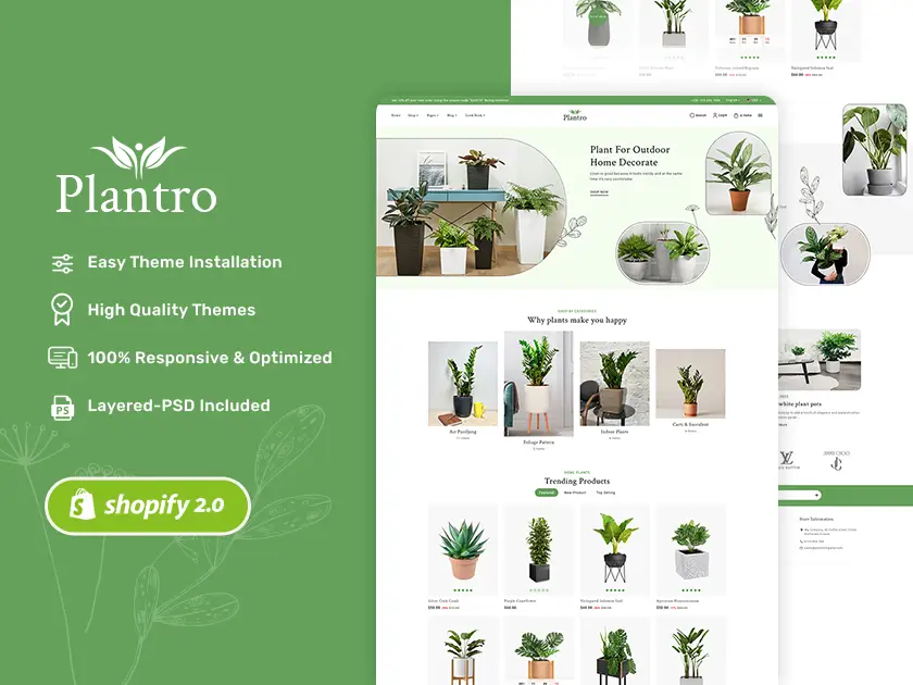 Plantro - Nursery Plants, Gardening & Flower Pots - Shopify Theme