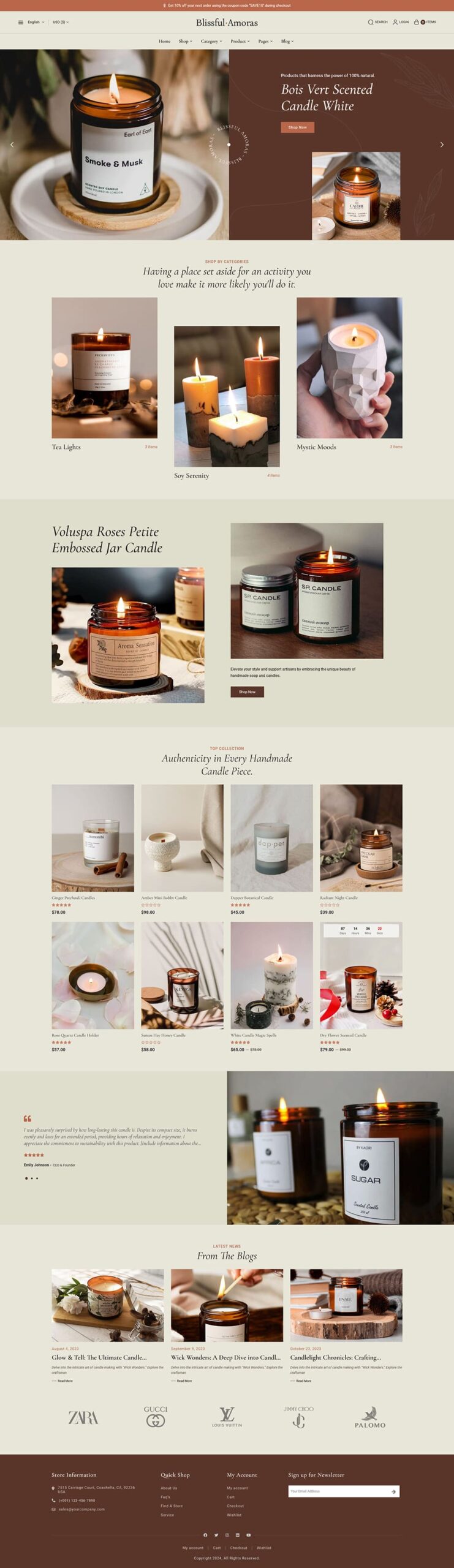 BlissfulAmoras - WooCommerce Theme For Natural & Handmade Soy Candles