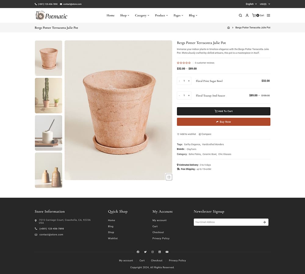 Potmatic - Crockery, Decor & Pottery Art - WooCommerce Theme