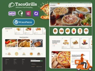TacoGrills — гамбургеры, пицца и фастфуд — тема WooCommerce