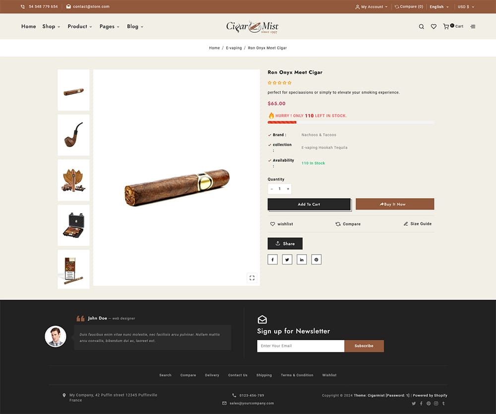 CigarMist - Shopify Theme for Cigar & Tobacco Stores