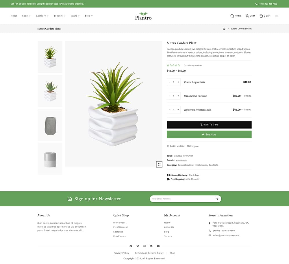 Plantro - WooCommerce Theme specialized for Home & Garden, Plants, Nursery
