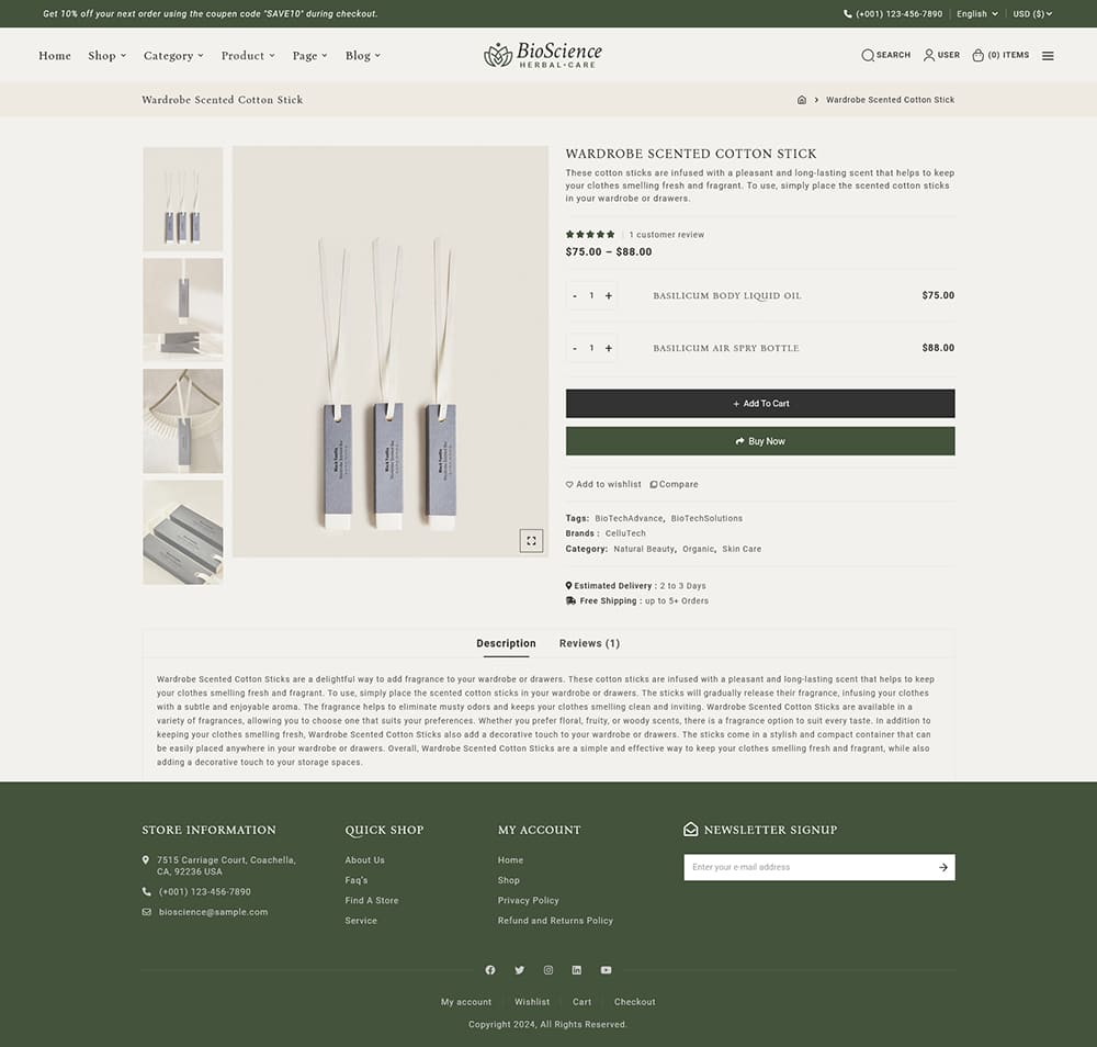 BioScience - Crafted WooCommerce Theme For Natural Beauty Care