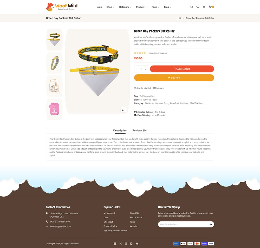 WoofWild - Pets & Care Store - WooCommerce Responsive Theme