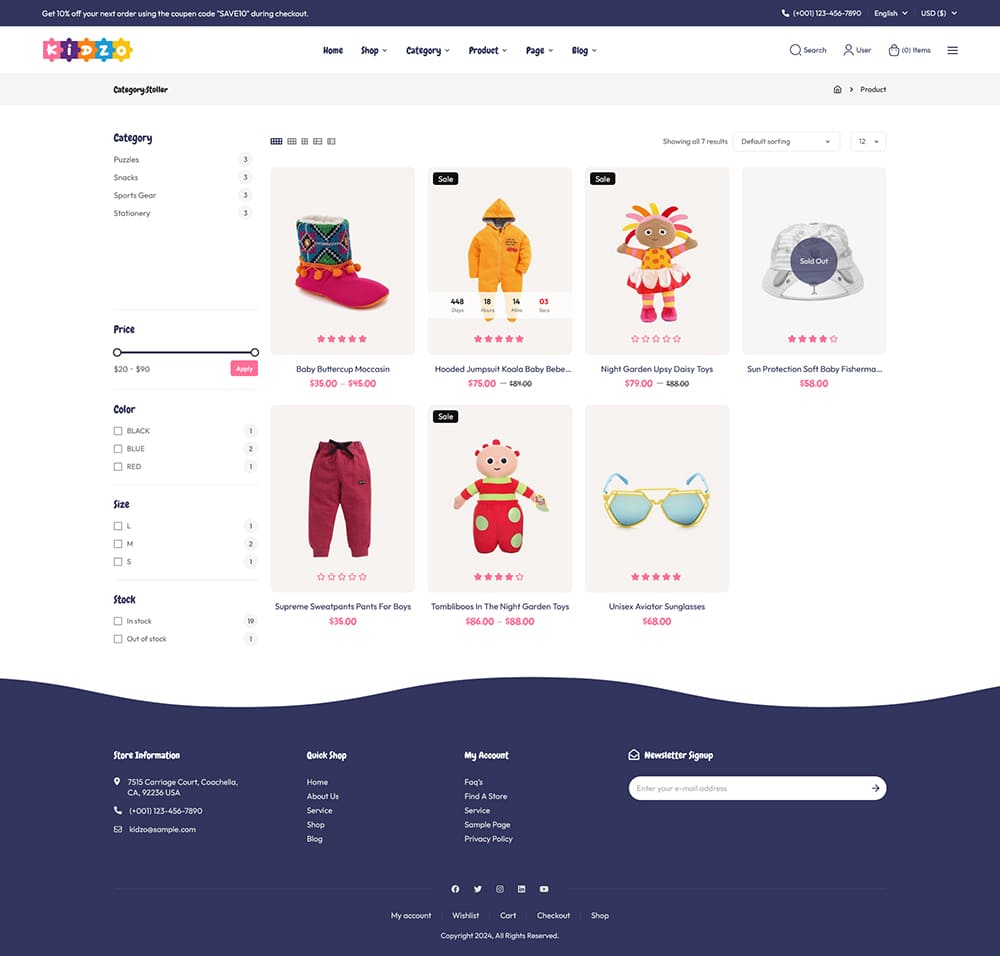 Kidzo - WooCommerce theme for Baby, Kids & Toys Stores