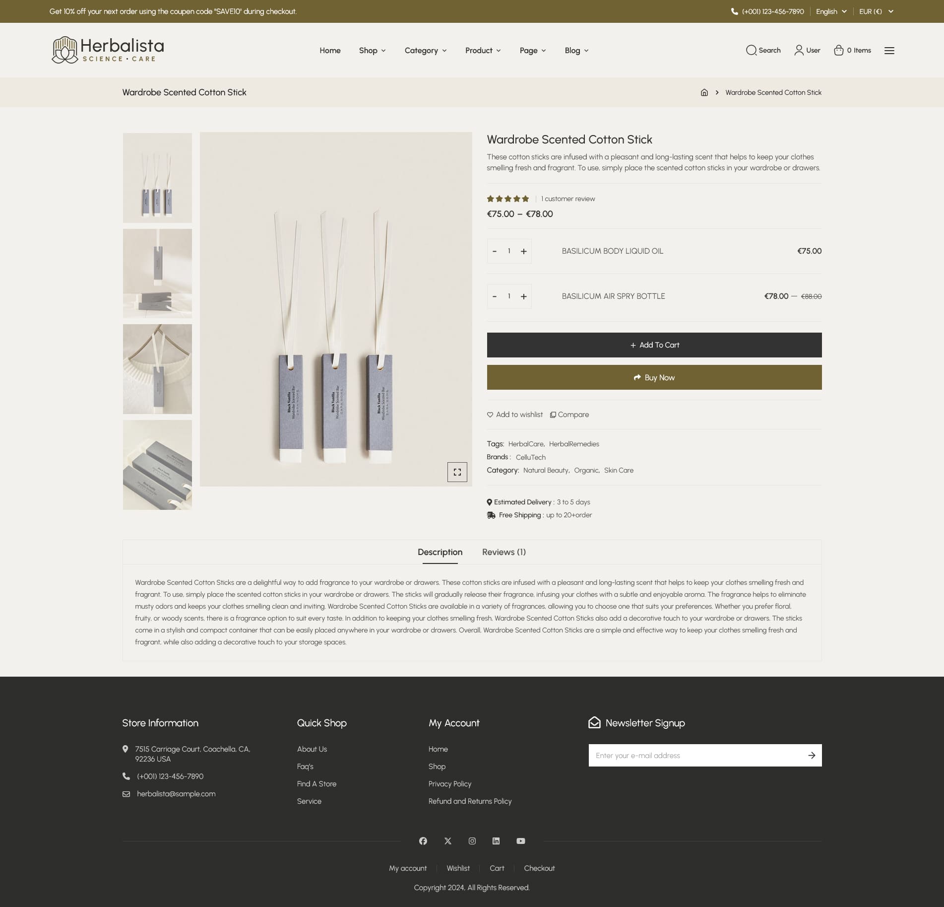 Herbalista - WooCommerce theme for Natural Beauty Care & Bio-Cosmetics