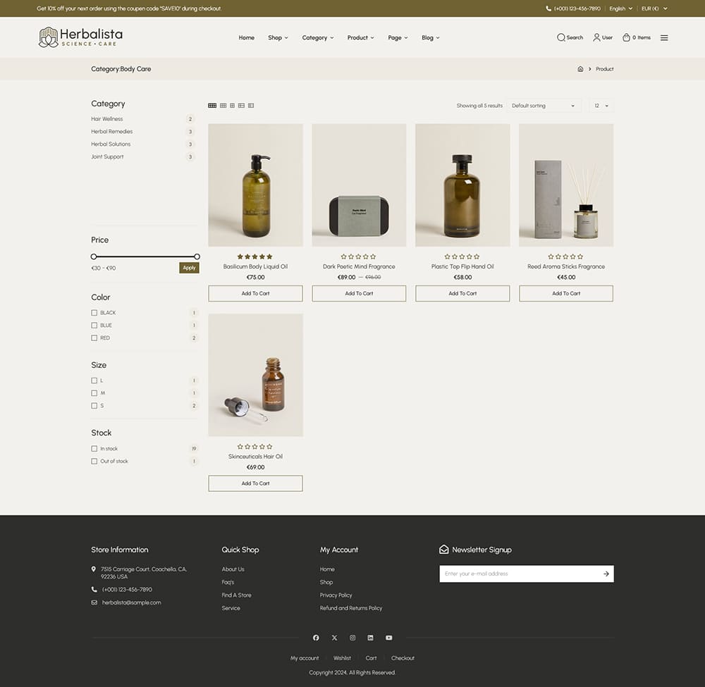 Herbalista - WooCommerce theme for Natural Beauty Care & Bio-Cosmetics