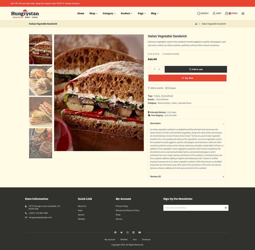 Hungrystan - WooCommerce Theme For HoReCa, Fast Food, Cafes & Restaurants