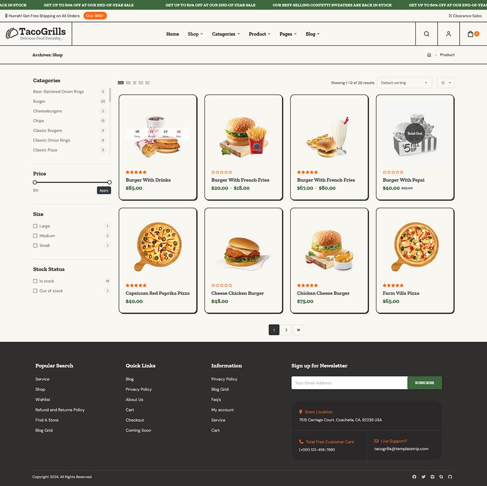 TacoGrills - WooCommerce Fast Food Theme for Burger, Pizza