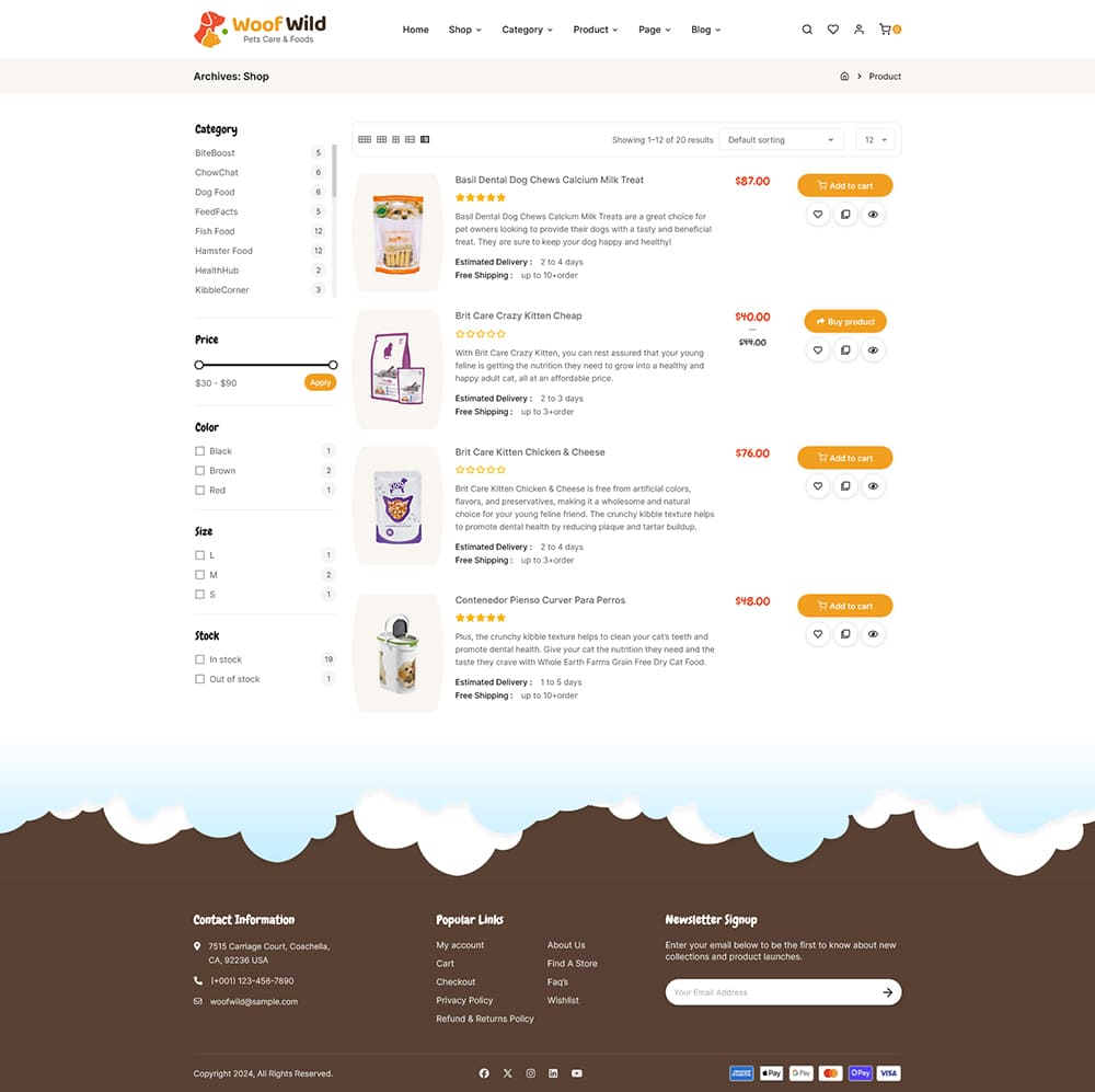WoofWild - Pets & Care Store - WooCommerce Responsive Theme