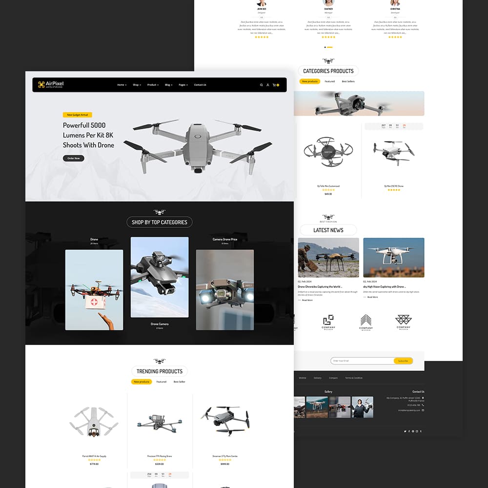 AirPixel - Droni, altoparlanti e gadget - Tema Shopify