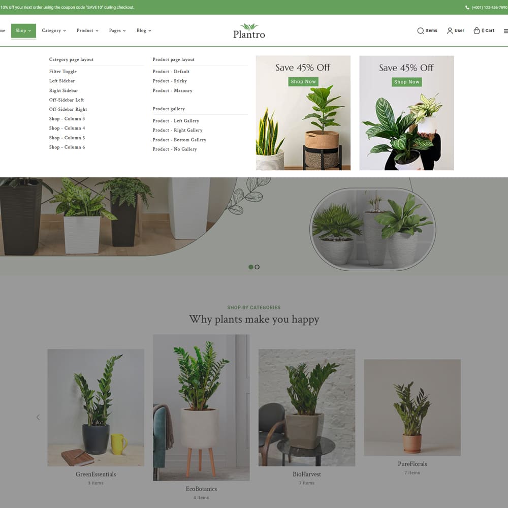 Plantro - WooCommerce Theme specialized for Home & Garden, Plants, Nursery